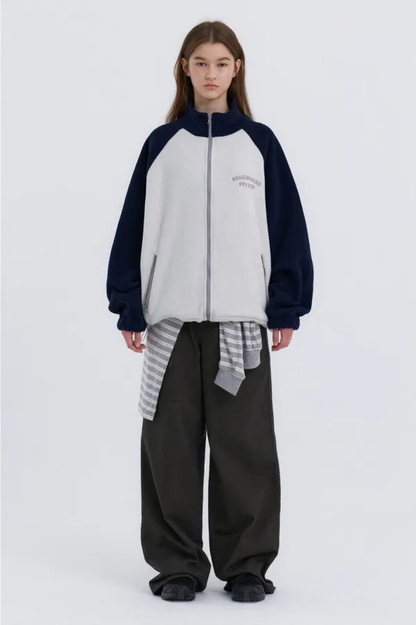 [Release] 11.10 출고 Mushy Raglan Fleece Zip-Up - Oatmeal(Navy)