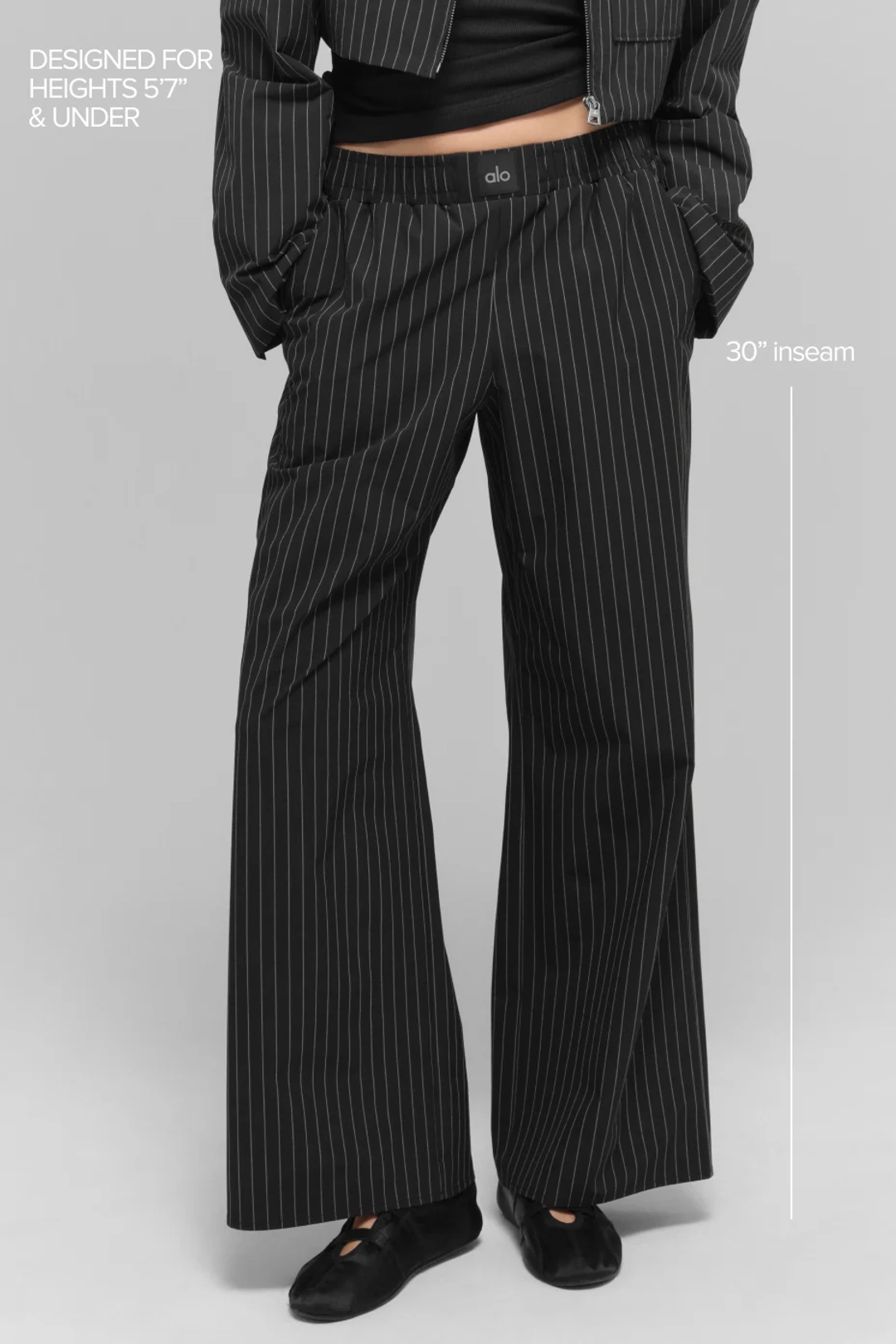 알로요가 Pinstripe Daylight Boxer Pant (Regular) - Black/Titanium 상품 이미지 2