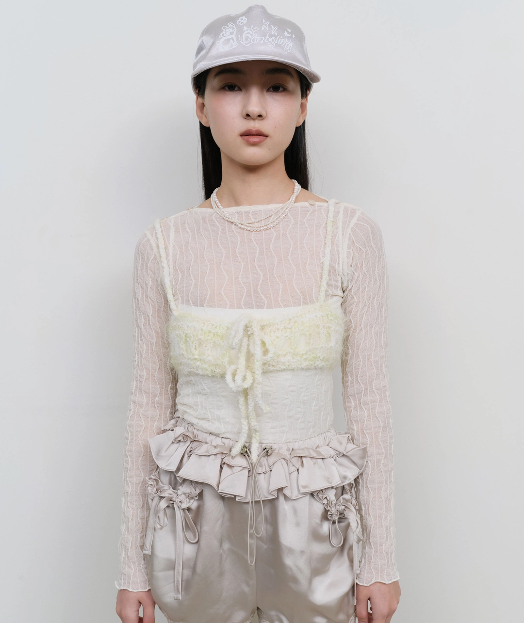 타입서비스 Fuzzy Knitted Sleeveless Top [Light Green] 상품 이미지 2