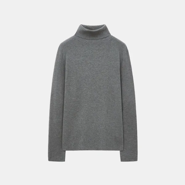 SIKN2155 컴포트 슬림 터틀넥 니트_Melange gray