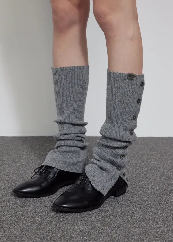 [2ND] BUTTONED LEG WARMERS, GRAY