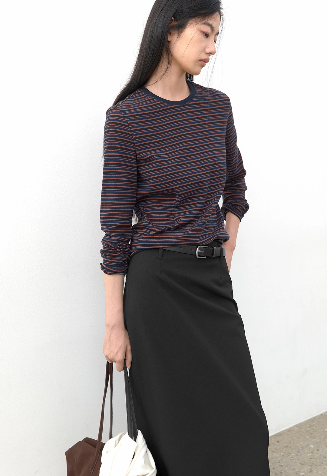 아뜰리에 나인 (T-7357)PIN STRIPE STANDARD SLIM TEE 상품 이미지 3
