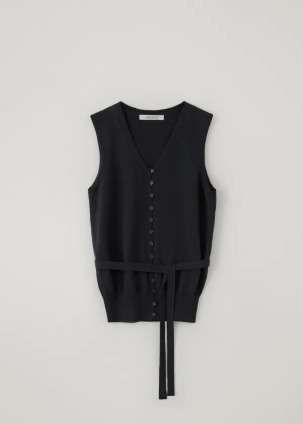Vail button knit vest (navy)