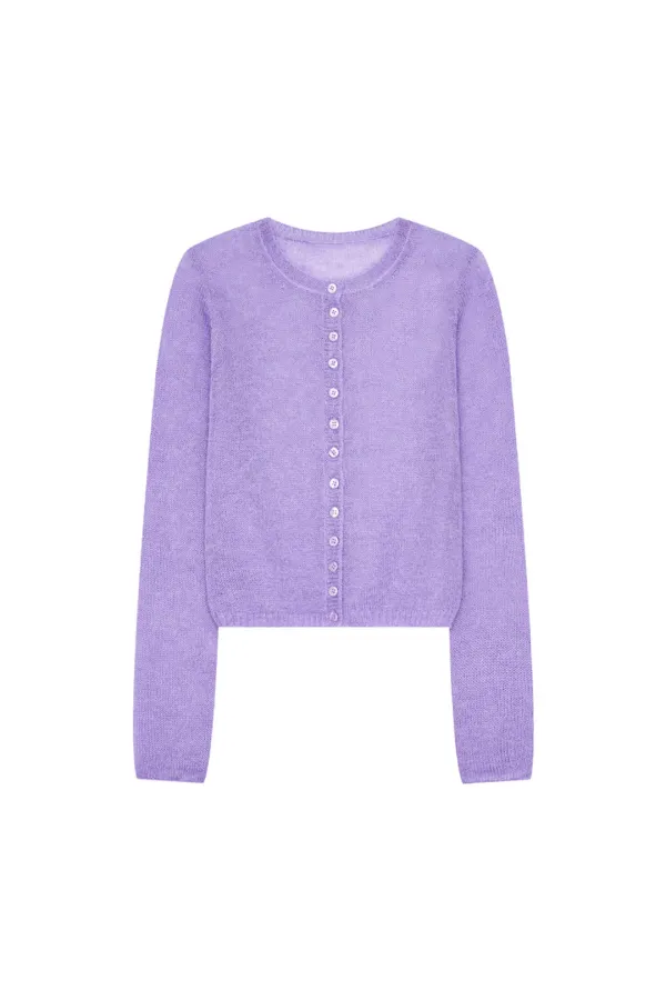 MOHAIR SLIM-FIT CARDIGAN (LAVENDER)