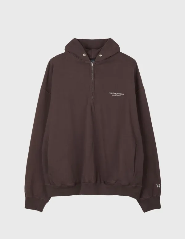 WASHED 221 HALF-ZIP HOODIE / D.Purple