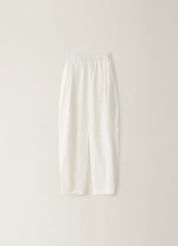 Barrel Leg Banding Pants - White