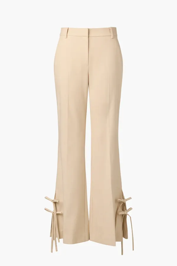 Ribbon Tie Bootcut Pants, Wax Yellow