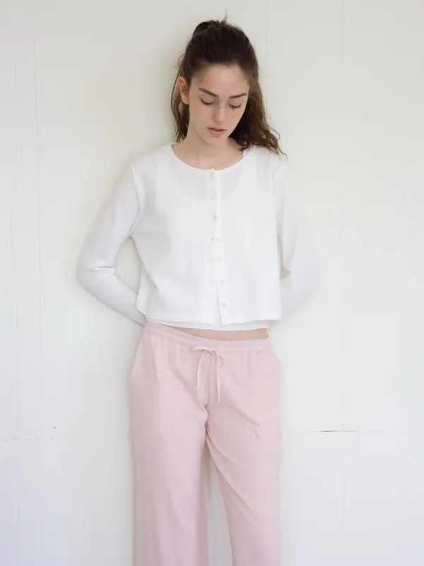 (set) cosmic waffle cardigan (white)