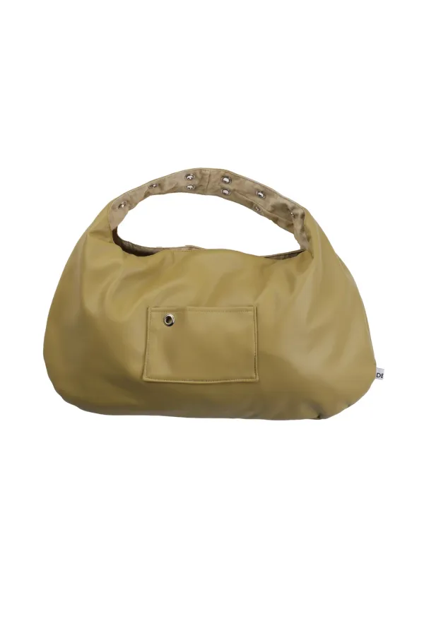 [2ND REORDER] EYELET LEATHER BAG - BUTTER
