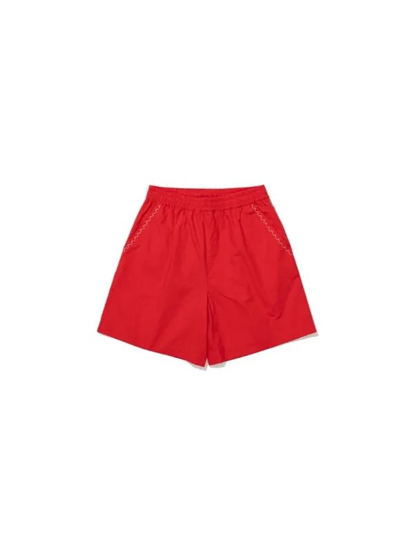 Point Embroidered Shorts Red_F262PT03