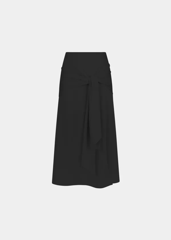 W DRAPE KNOT SKIRT - BLACK