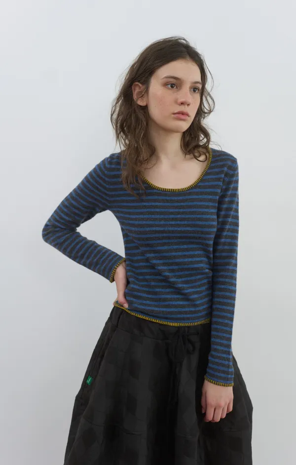 442. Score Stitch Knit_Blue