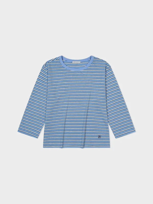 Lc Striped 3/4 T-Shirt_Baby Blue