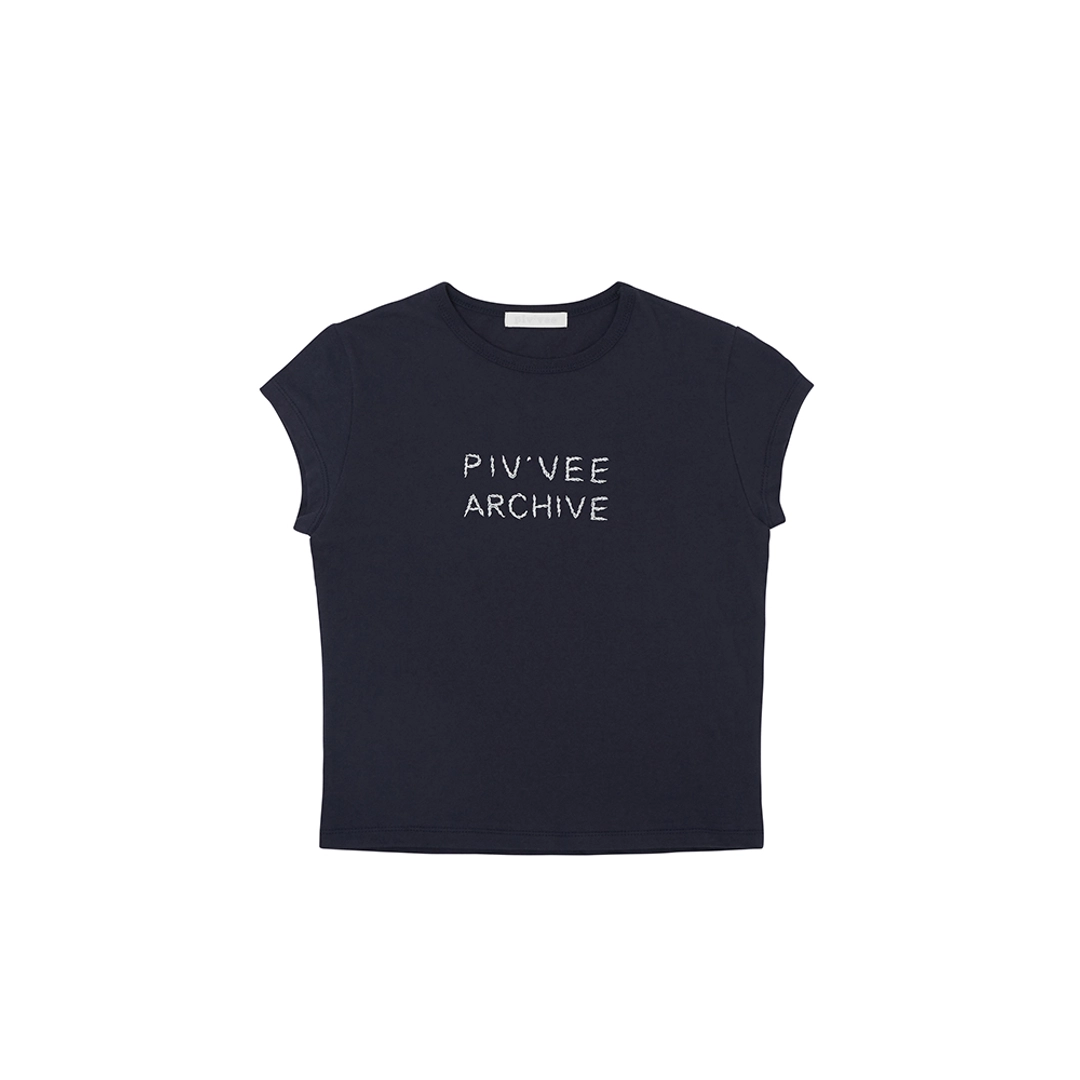 피브비 Hand-stitch Mood T-shirt (ocean navy) 상품 이미지 1