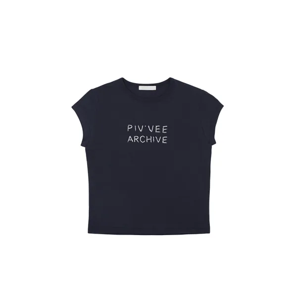 Hand-stitch Mood T-shirt (ocean navy)