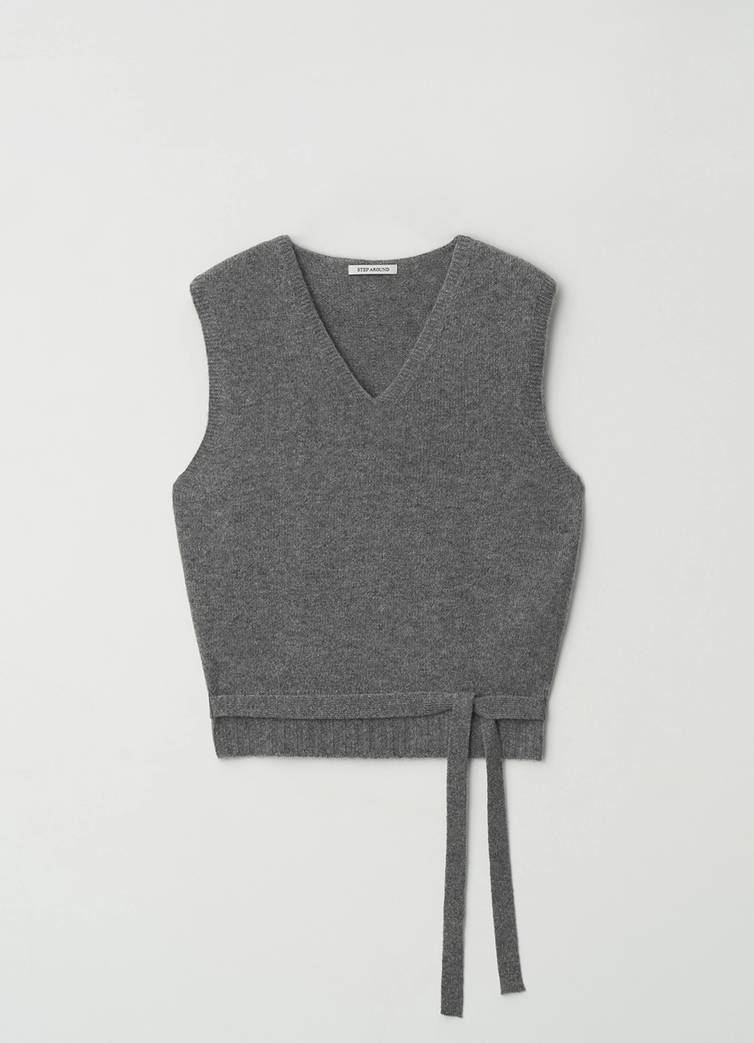 스텝어라운드 Wholegarment belted knit vest_M/GREY 상품 이미지 3