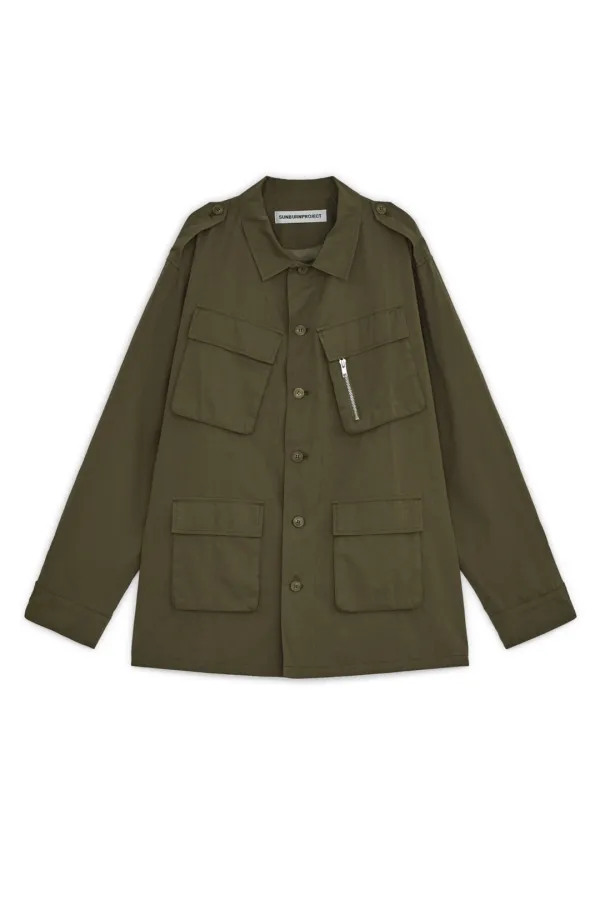 LOOSE FIT SAFARI JACKET, KHAKI
