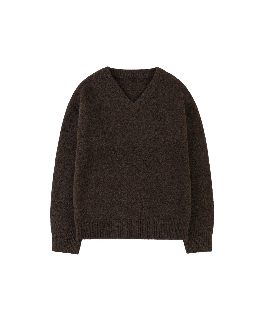반원 아뜰리에 KN4274 울 블렌드 브이넥 니트_Dark brown 상품 이미지 3