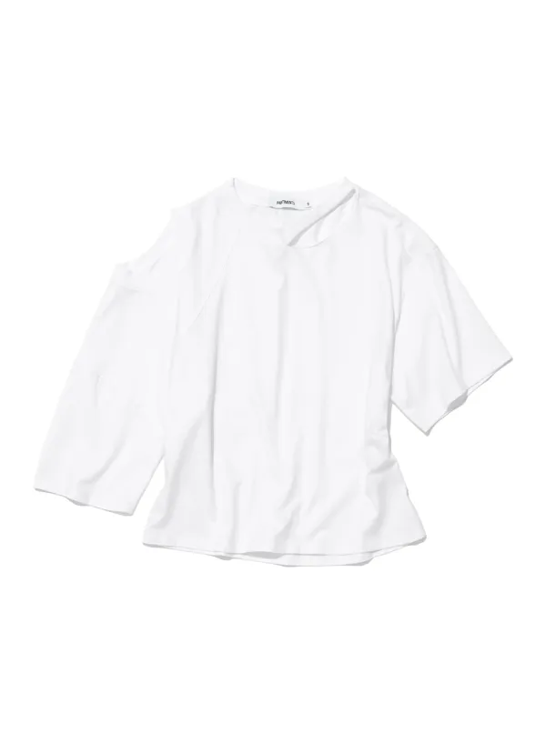 [WOMEN] 2WAY CUT-OUT DECONSTRUCTED TOP_WHITE