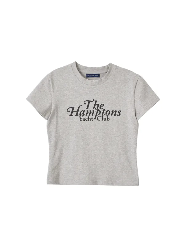 Hampton Yacht Club Crop T_ Gray