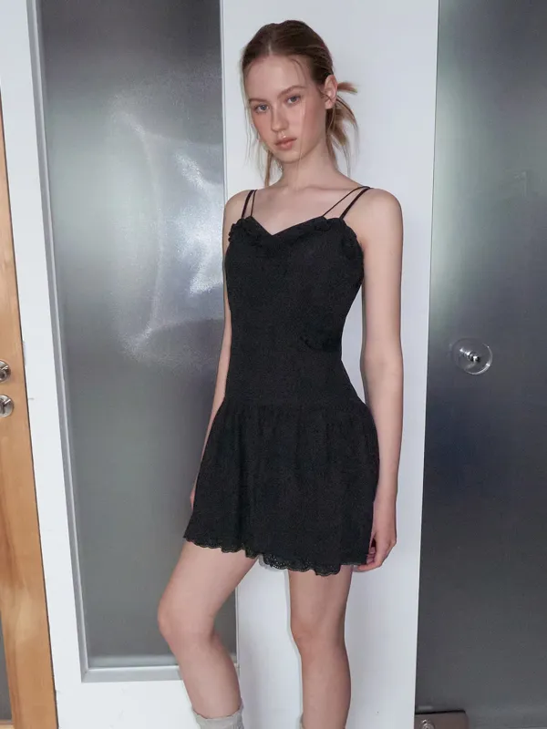 ETMON - Double Slip Punching Dress, Black