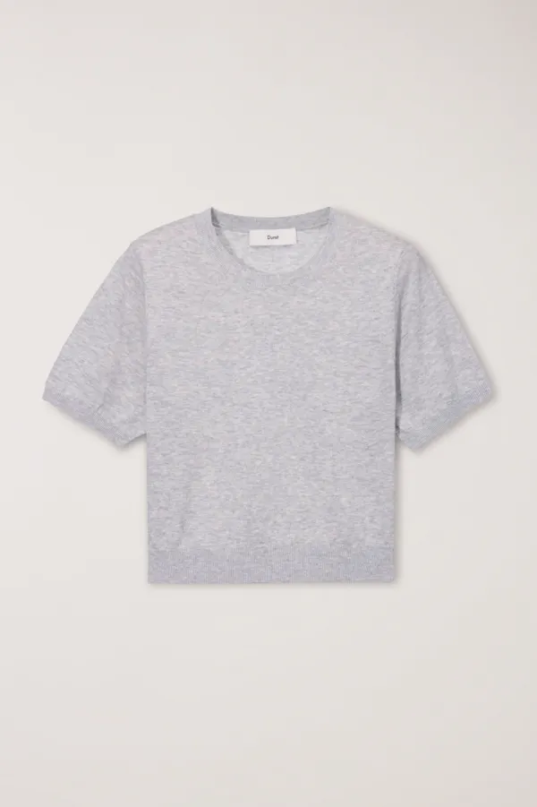 UNISEX LINEN CREWNECK KNIT MELANGE GREY_UDSW6B128G2