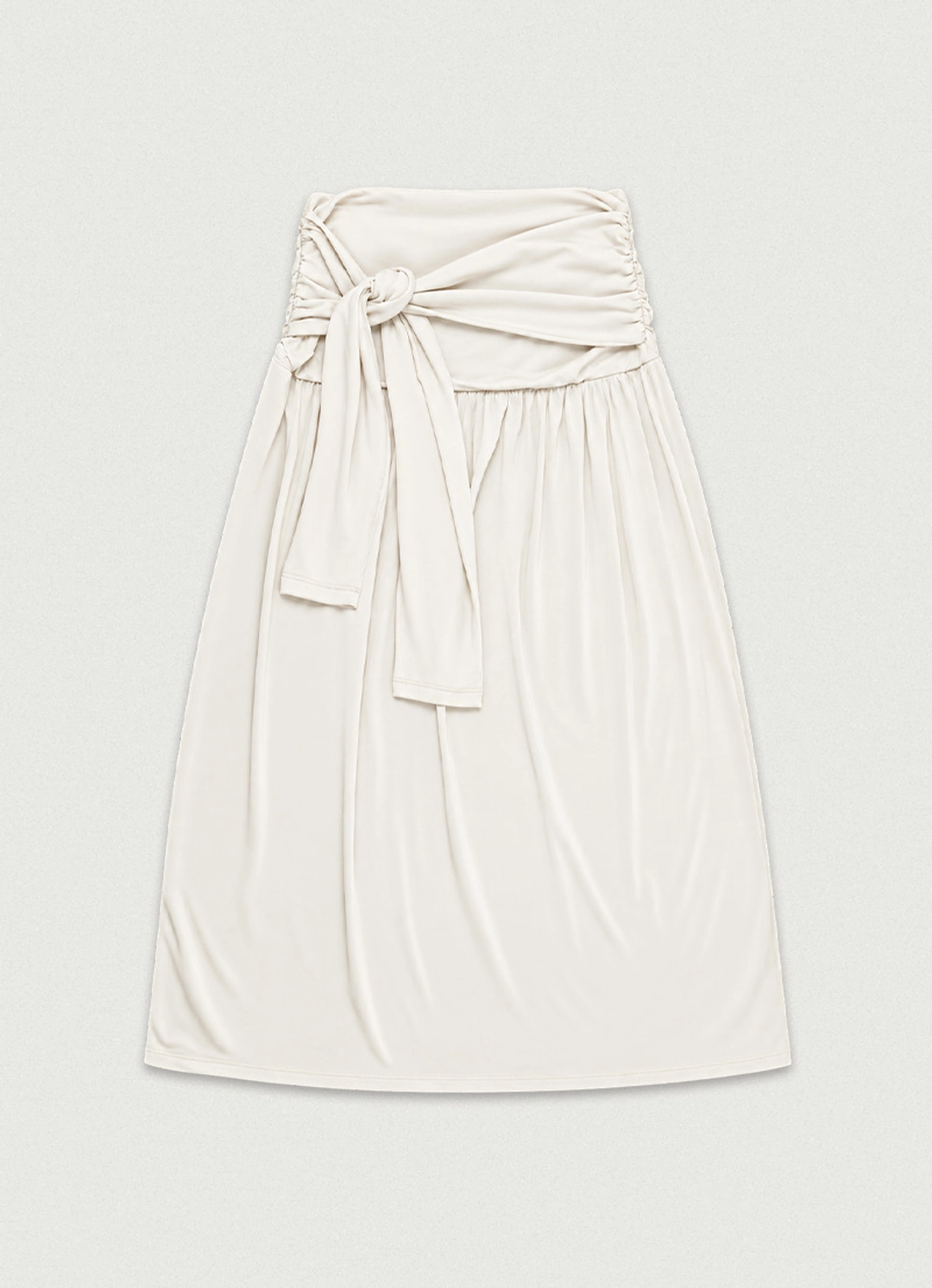 러브바이무드 Knotted Shirring Skirt [cream] 상품 이미지 1