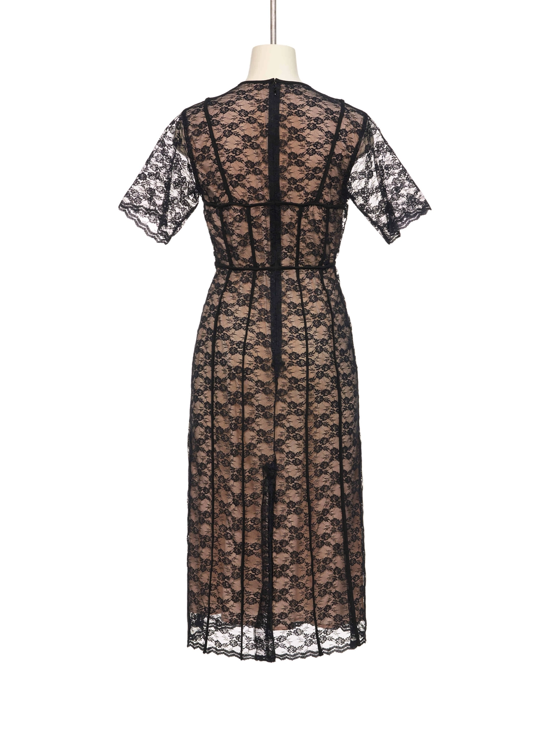 푸쉬버튼 SS26 BLACK SHEER LACE CORSET-LINE DRESS 상품 이미지 3