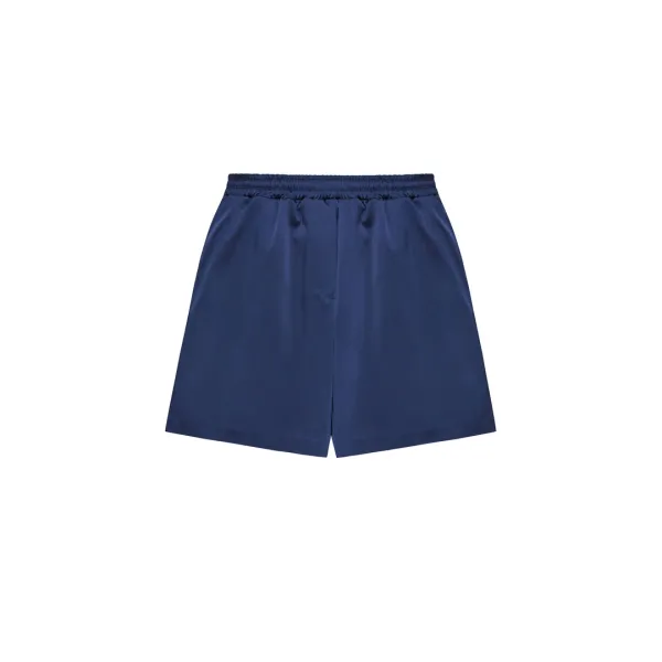 Semi Glossy Banding Pants - navy