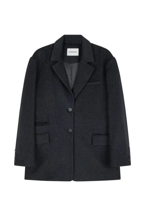 OVERSIZED WOOL BLAZER-COAT (CHARCOAL)