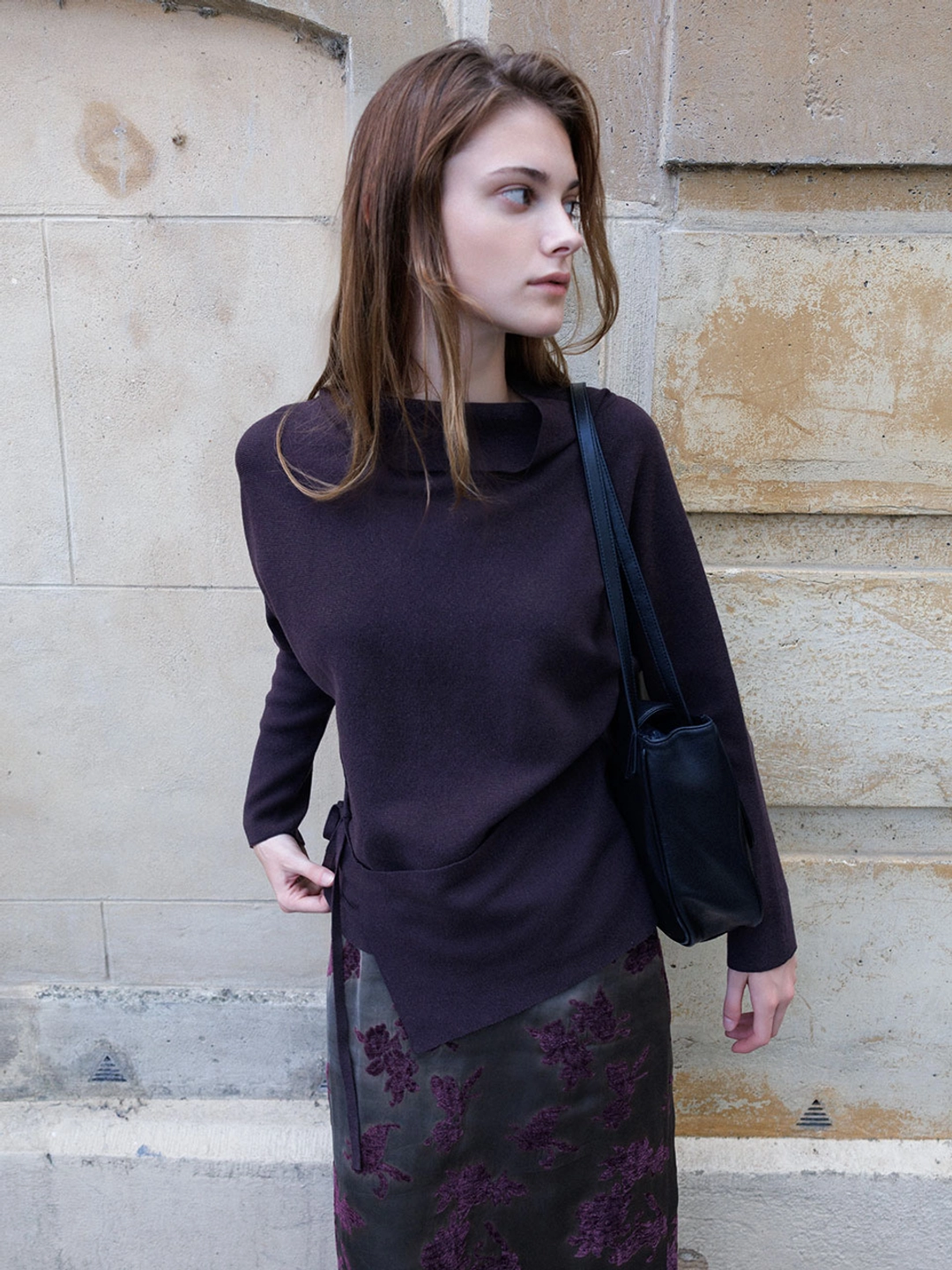 루에브르 High Neck Knit Top with Waist Panel Detail SK6AP866_2color 상품 이미지 1