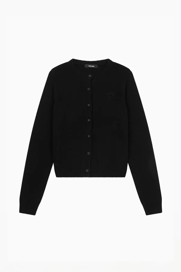 BASIC STANDARD CARDIGAN, BLACK