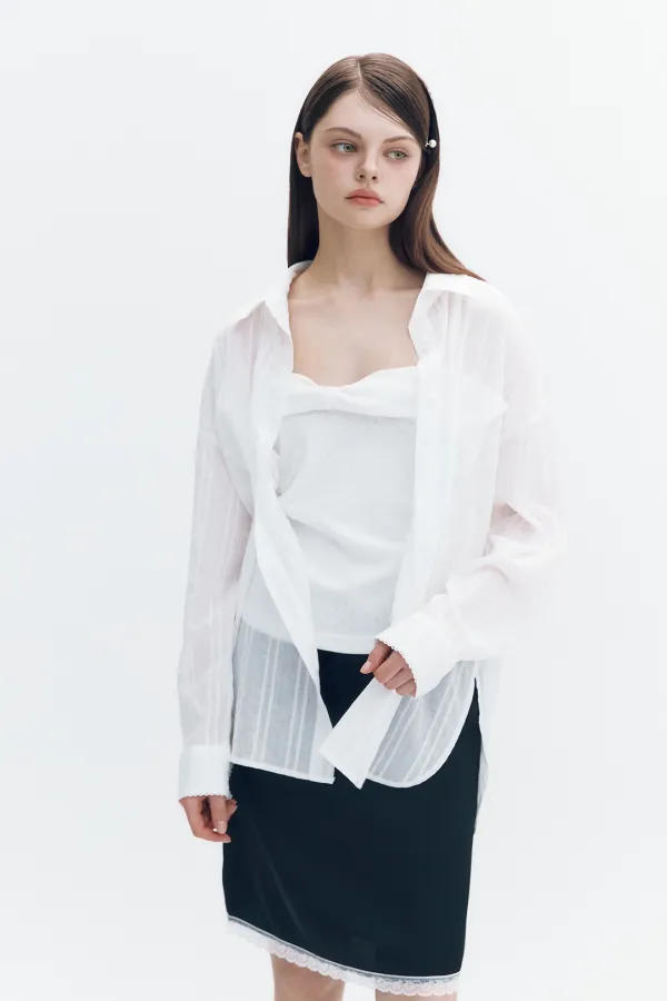 Pocket Slit Shirt White