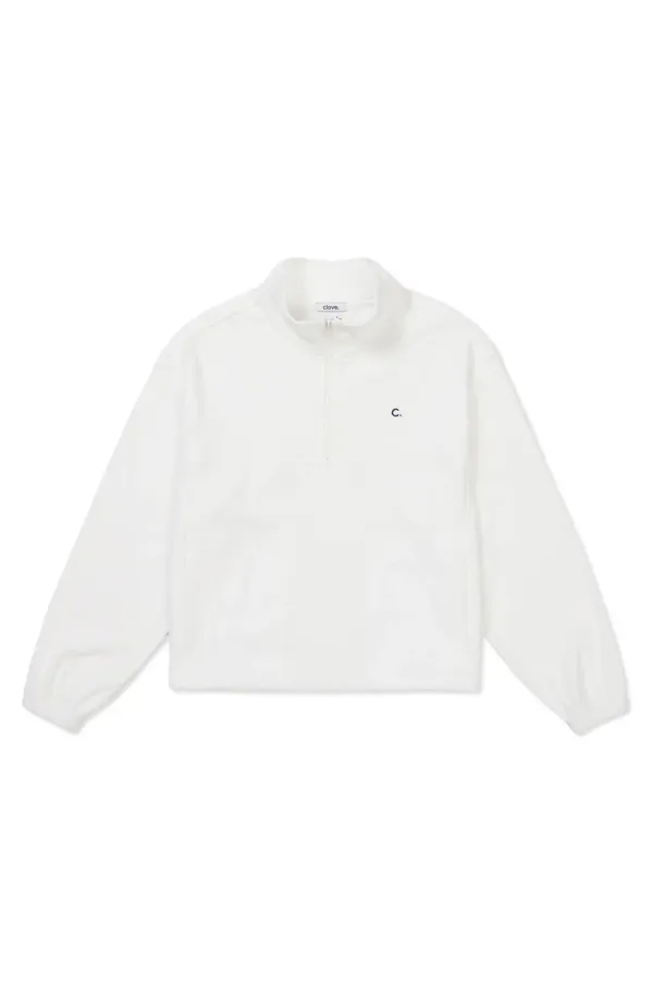 [24SS clove] Soft Terry Half-Zip Sweatshirt (White)