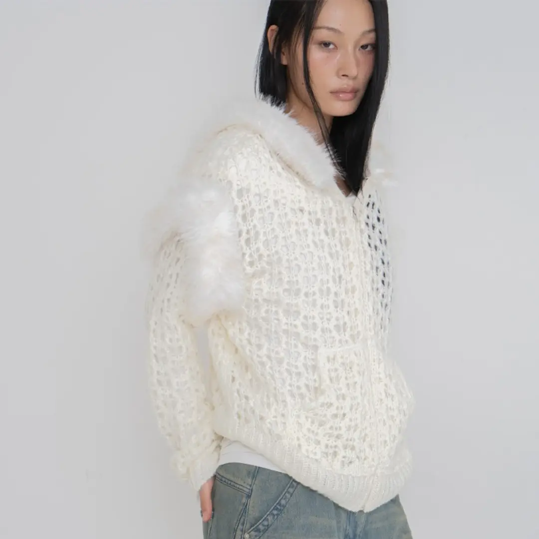 2000아카이브 SNOWY FUR CARDIGAN (IVORY) 상품 이미지 3