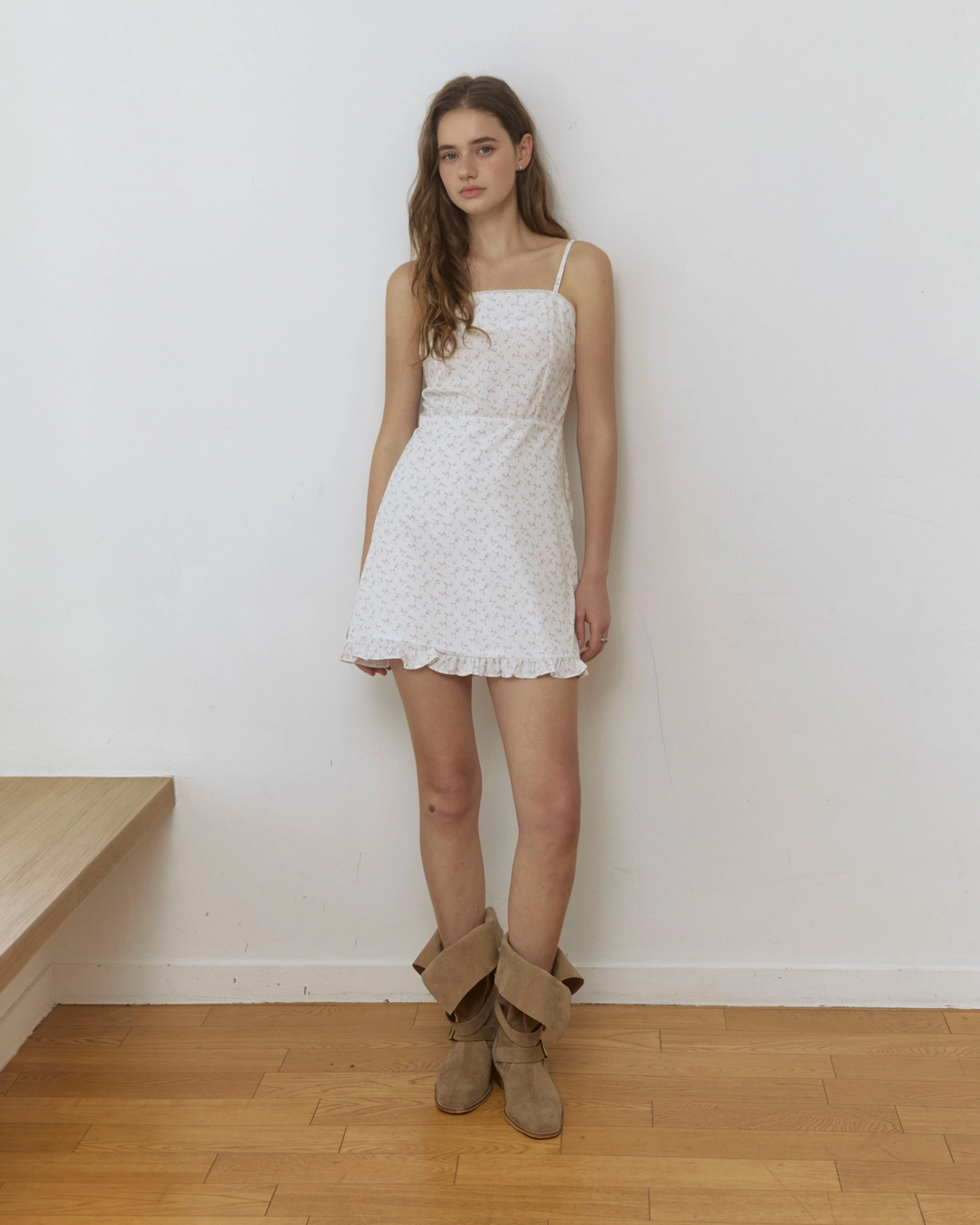 어다울 Lovey vintage pattern mini dress - ivory 상품 이미지 2