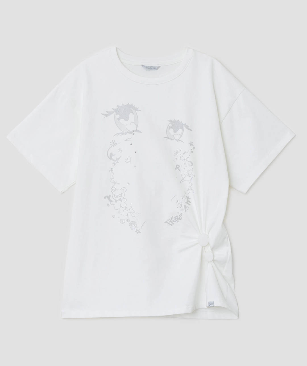 타입서비스 [4차] Cry Eyes Half Sleeve Top [White] 상품 이미지 1