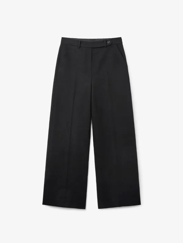데일리 울 와이드 팬츠_BLACK