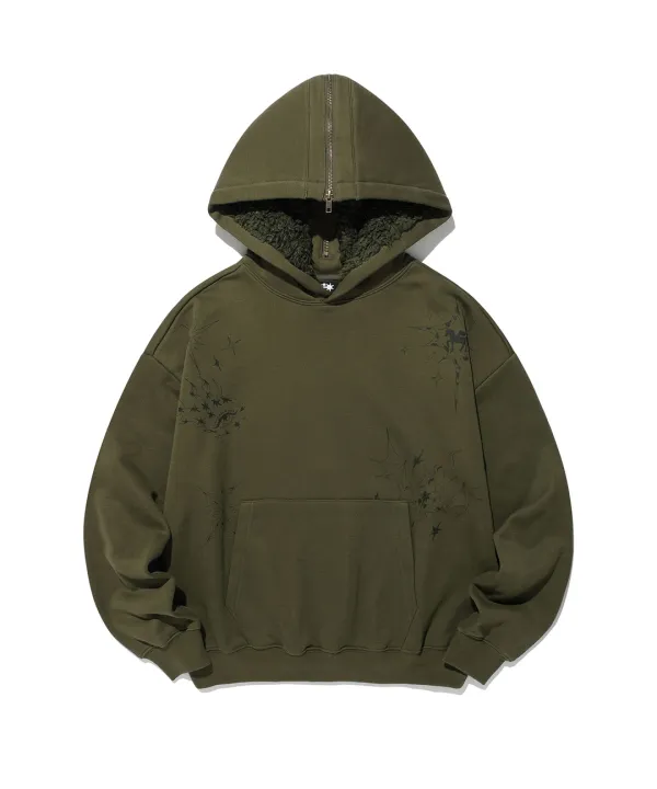 [10/20 11:00 KST] fleece n-2b tattoo hoodie [khaki]