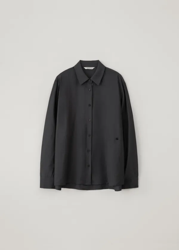 Sene side button shirt (nite navy)
