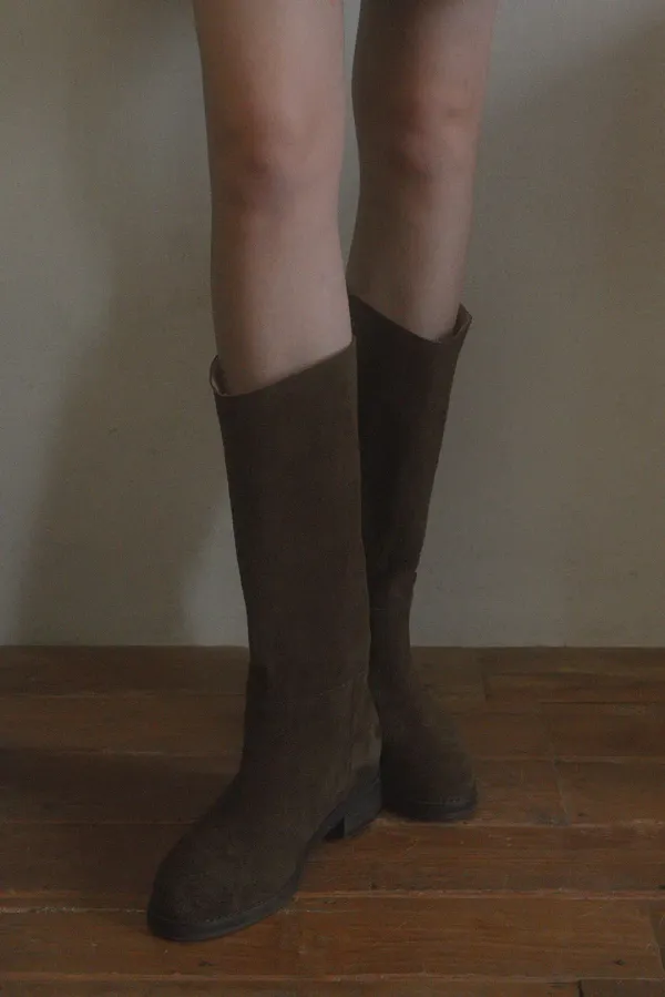 Suede long boots_brown