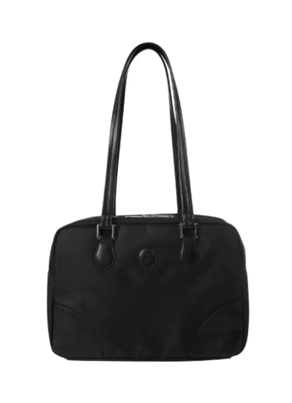 [1+1 PACKKAGE] NYLON SQUARE SHOULDER BAG_BLACK+MINI BAG CHARM