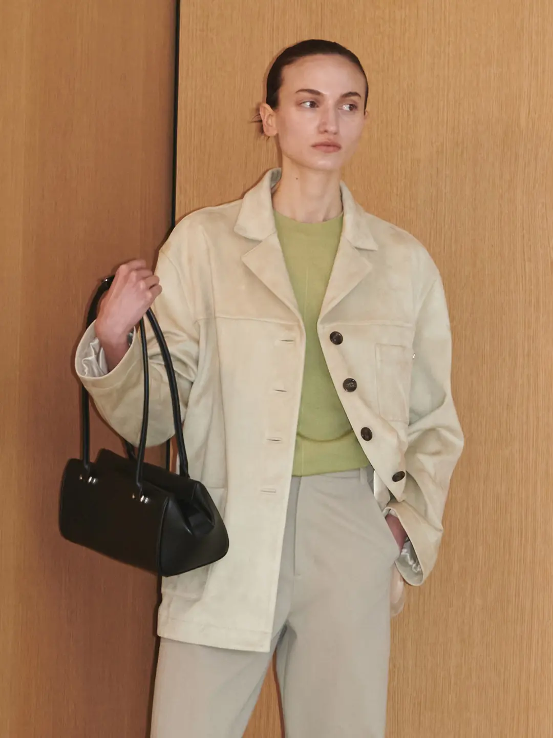 루에브르 Classic Faux Suede Leather Jacket SL5XJ626-DH 상품 이미지 1