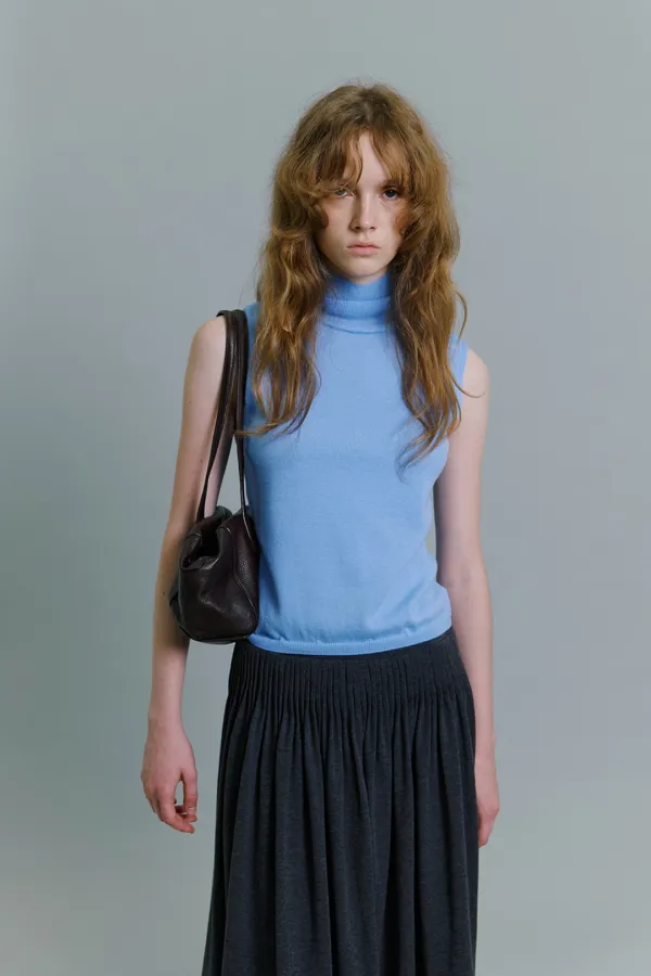 Bria Turtleneck Top in Azure Blue