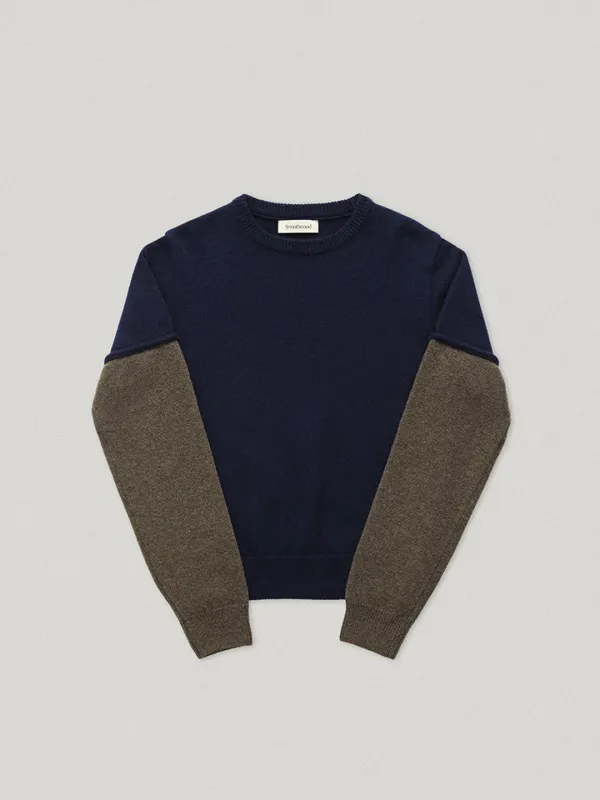 Bami Colored knit Navy Khaki - Smoothmood