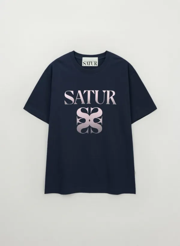 Gradient Big Logo T-Shirt - Navy