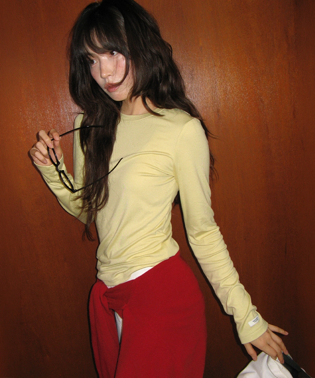 론론 SOFT MINI LABEL LONG SLEEVE BUTTER 상품 이미지 1