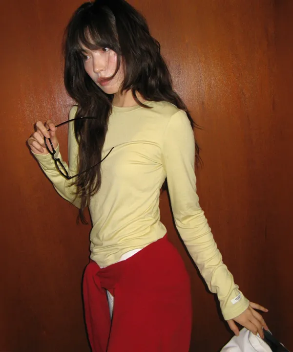 SOFT MINI LABEL LONG SLEEVE BUTTER