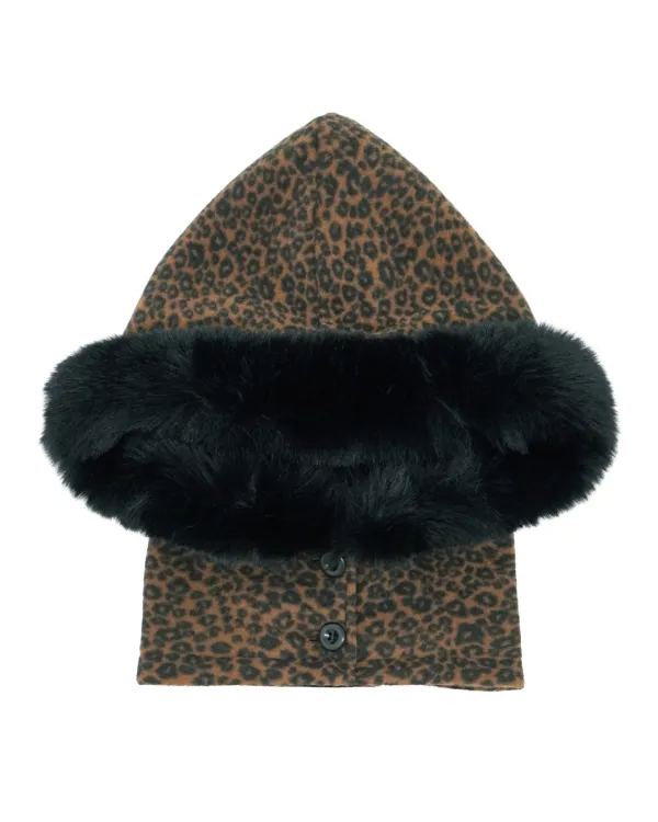 Fur Trimmed Balaclava (Leopard)
