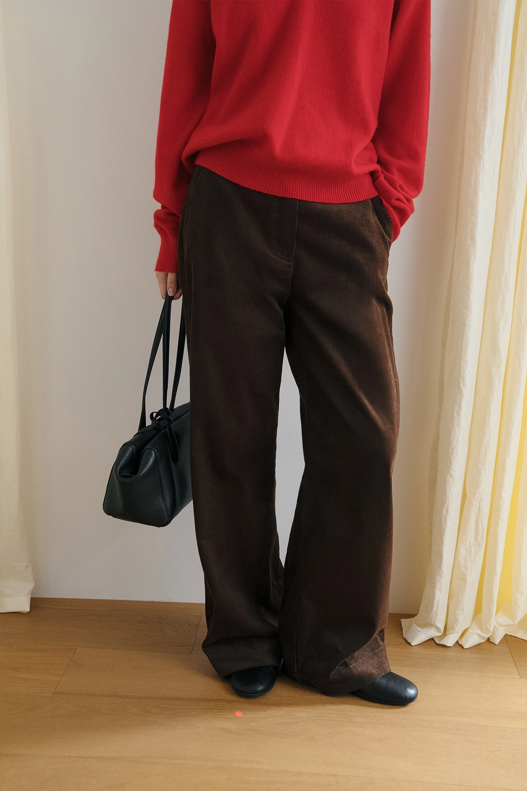 샤드라마 MOST CORDUROY SEMI WIDE PANTS [BROWN] 상품 이미지 2
